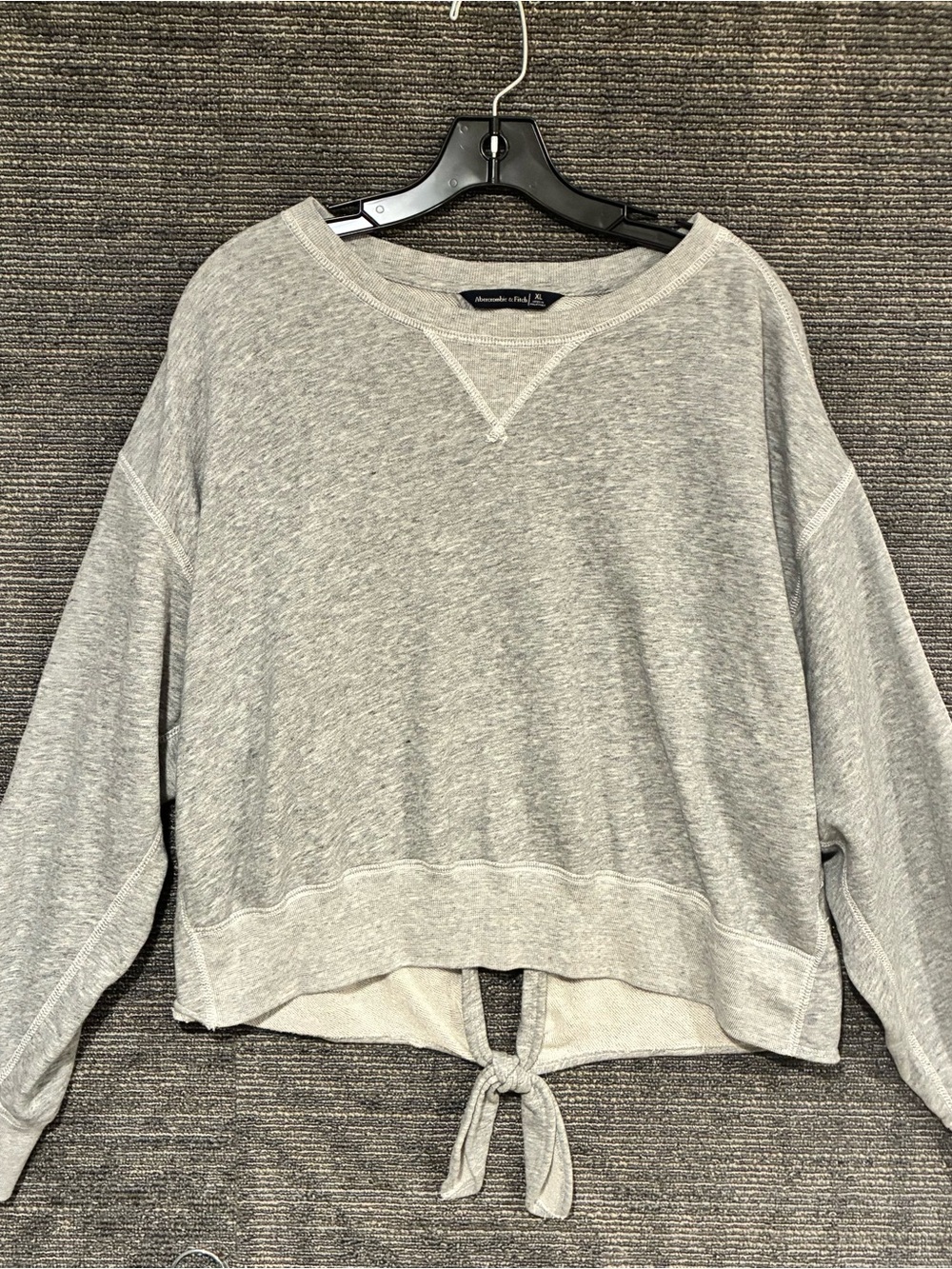 Abercrombie & Fitch Women's Gray Tie-back Sweatshirt